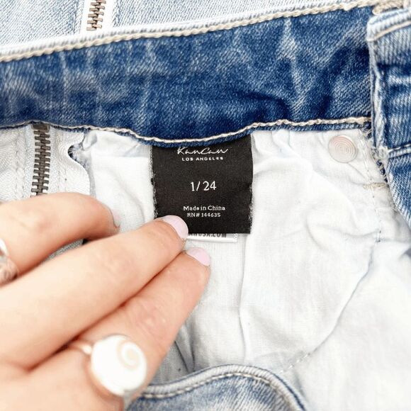 Kancan Side Zip Detail Ankle Skinny Jeans Women's Sz 1 / 24 Light Wash Mid Rise - Picture 5 of 5